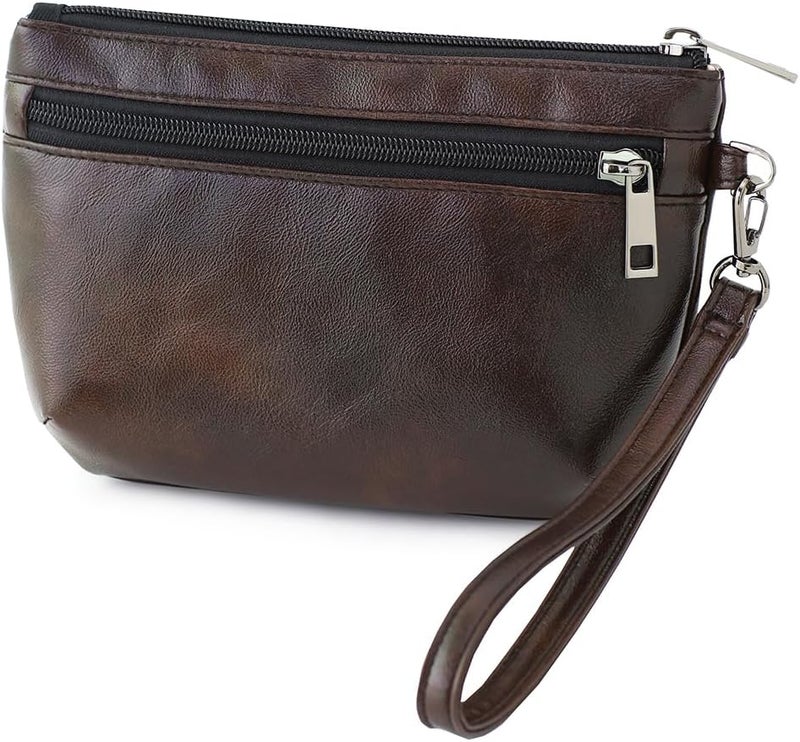 BBORGDC Small Wristlet Wallets for Women, Zip Clutch Bag with Wristlet Pouch, 3-Zipper Original Design - Image 1